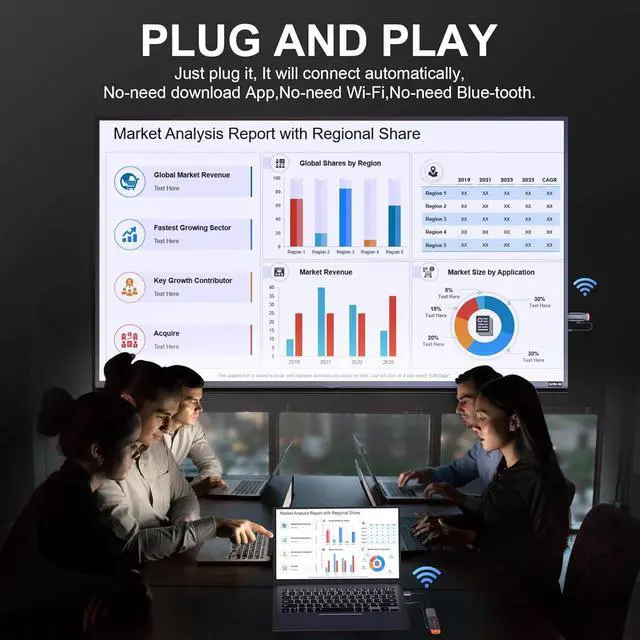 Alt view image 3 of 7 - Wireless HDMI Transmitter and Receiver 196ft/60m Wireless HDMI 4K Decode 1080P Output Plug & Play 5G HD Extender for Streaming Video Audio to Monitor from Laptop PC Camera TV Box