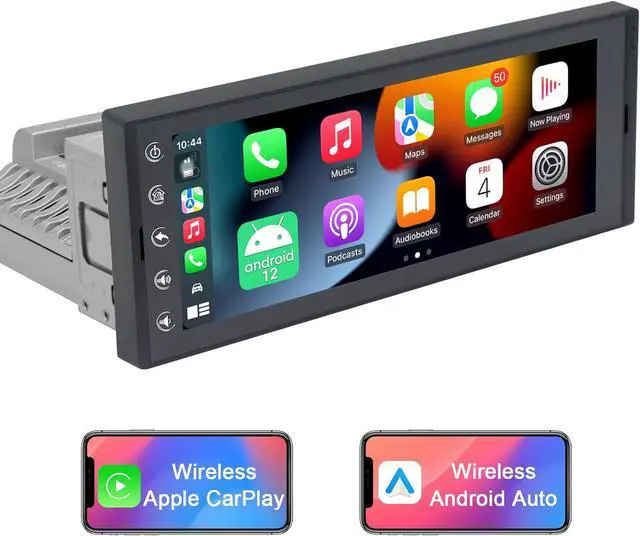 Main image of Single Din Touchscreen Car Stereo CarPlay Wireless Android Auto, 6.9 Inch Radio Multimedia with GPS Navigation Hands Free Calling WiFi FM SWC USB, Bluetooth Car Audio Receiver