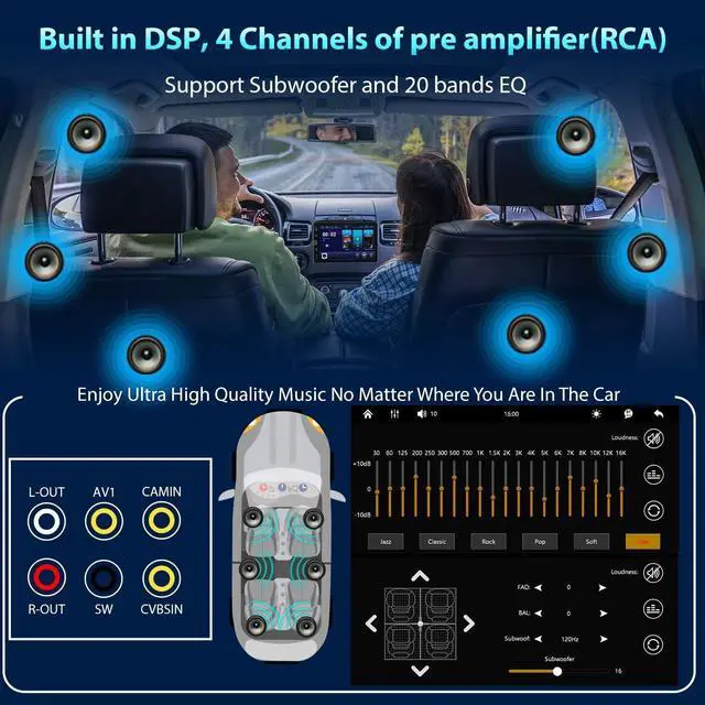 Alt view image 7 of 7 - Single Din Car Radio Touchscreen (10.4" Rotatable) Compatible with  CarPlay [Wireless] Android Auto Car Stereo Bluetooth USB AUX SD Backup Camera