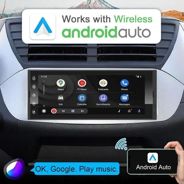 Alt view image 3 of 7 - Single Din Touchscreen Car Stereo CarPlay Wireless Android Auto, 6.9 Inch Radio Multimedia with GPS Navigation Hands Free Calling WiFi FM SWC USB, Bluetooth Car Audio Receiver