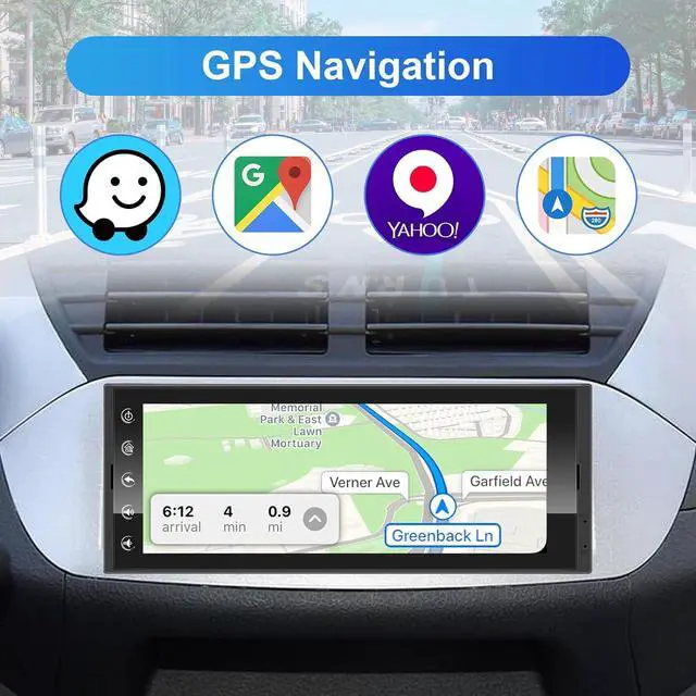 Alt view image 6 of 7 - Single Din Touchscreen Car Stereo CarPlay Wireless Android Auto, 6.9 Inch Radio Multimedia with GPS Navigation Hands Free Calling WiFi FM SWC USB, Bluetooth Car Audio Receiver