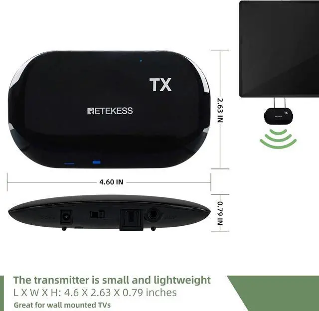 Alt view image 4 of 7 - Retekess TA005 Wireless Headphones for TV Watching, TV Headphones for Seniors with Transmitter, Support A/B Channel, AUX, RCA and Optical Input for Elderly, Family (Pack of 1)