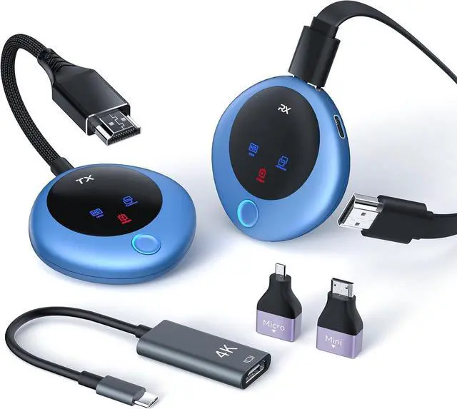 Main image of Wireless HDMI Transmitter and Receiver, 4K Decode 1080P Output, 2.4G/5G Plug & Play, for Streaming Video/Audio/Files, Audio Sync, USB-C to HDMI Adapter, No Need App/Bluetooth/WiFi