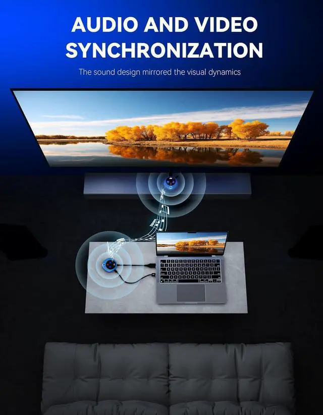 Alt view image 6 of 7 - Wireless HDMI Transmitter and Receiver, 4K Decode 1080P Output, 2.4G/5G Plug & Play, for Streaming Video/Audio/Files, Audio Sync, USB-C to HDMI Adapter, No Need App/Bluetooth/WiFi