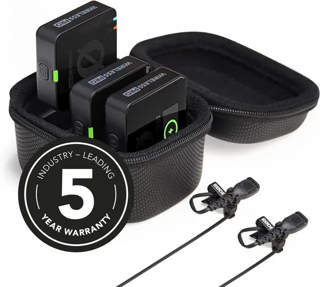 Alt view image 2 of 7 - Wireless PRO Compact Wireless Microphone System with Timecode, 32-bit Float On-board Recording, 2 Lavalier Microphones and Smart Charge Case for Filmmaking and Content Creation