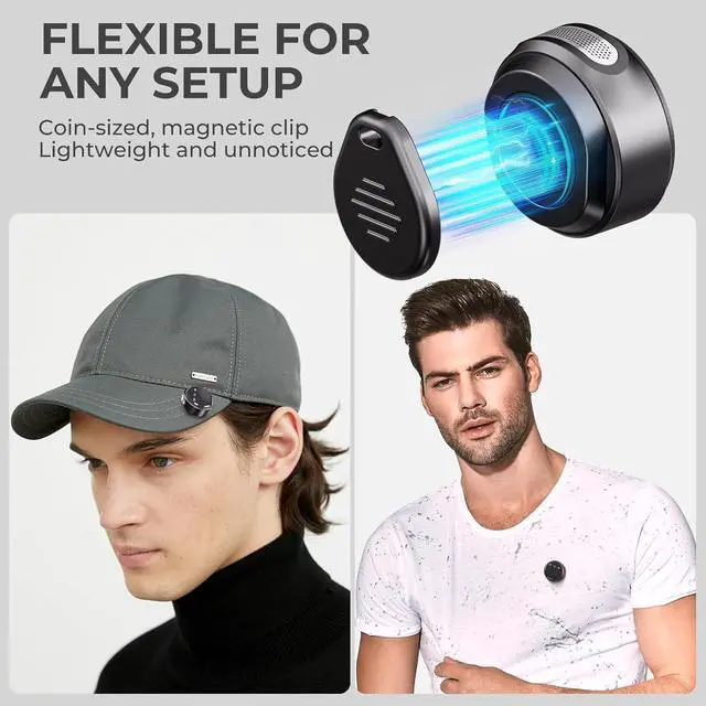 Alt view image 2 of 7 - Wireless Lavalier Microphone for iPhone/Android/Camera/Laptop/PC, Mini Clip/Magnetic Microphones for Lightning/USB-C/3.5mm, Active Noise Cancellation Lapel Lav Mic, 48H for Video Recording