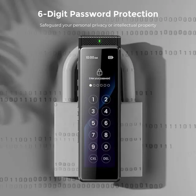 Alt view image 7 of 7 - 136GB Digital Voice Recorder with Playback, Innioasis R1 Full Touchscreen Voice Recorder with AI ligent Transcription and Bluetooth, Voice Activated Sound Audio Recorder Device with Mic (Black)