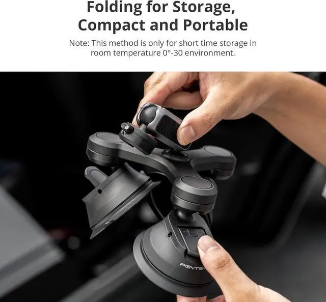 Alt view image 4 of 7 - CapLock Triple Suction Mount Compatible for DJI OSMO Action 4/3/2, Gopro Hero 11/10/9/8 with 1/4"-20 Standard Thread Adapter, Action Camera and Smartphones for Insta360 ONE RS/R/ONE X3/X2