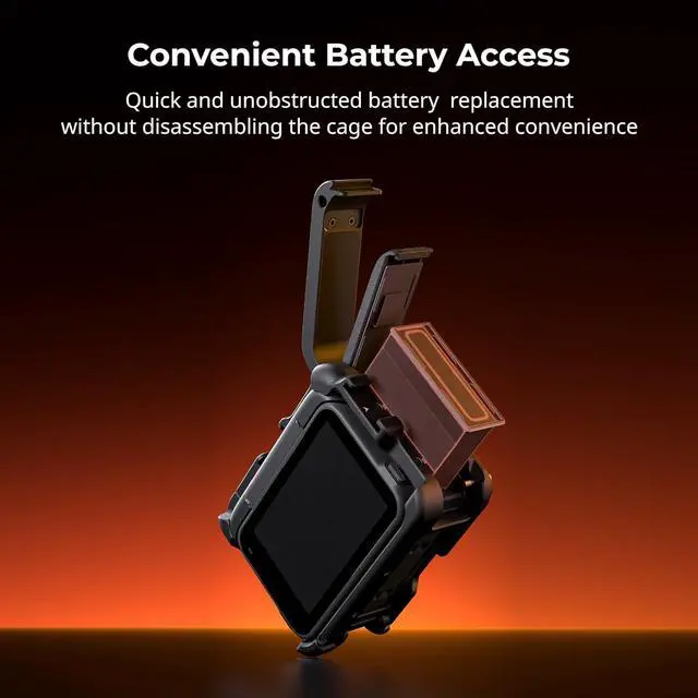 Alt view image 5 of 7 - Utility Frame Cage for Insta360 Ace Pro 2 / Ace Pro, Supports Horizontal and Vertical Shooting, Action Camera Mounting Frame with Mounting Claw and Cold Shoe for Video Light Microphone - 5000