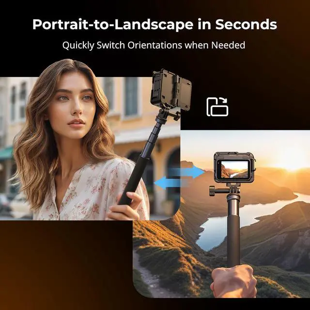 Alt view image 7 of 7 - Utility Frame Cage for Insta360 Ace Pro 2 / Ace Pro, Supports Horizontal and Vertical Shooting, Action Camera Mounting Frame with Mounting Claw and Cold Shoe for Video Light Microphone - 5000