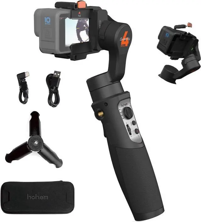 Main image of iSteady Pro 4 3-Axis Gimbal Stabilizer for GoPro 13/12/11/10/9 8/7/6/5, for Osmo Action and Other Action Cameras,Support Bluetooth & Cable Control, IPX4 Splash Proof with Tripod