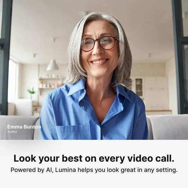 Alt view image 3 of 6 - 4K Webcam: Studio-Quality Webcam Powered by AI. Look Great on Every Video Call. Compatible with Mac and PC (Atomic Grey)