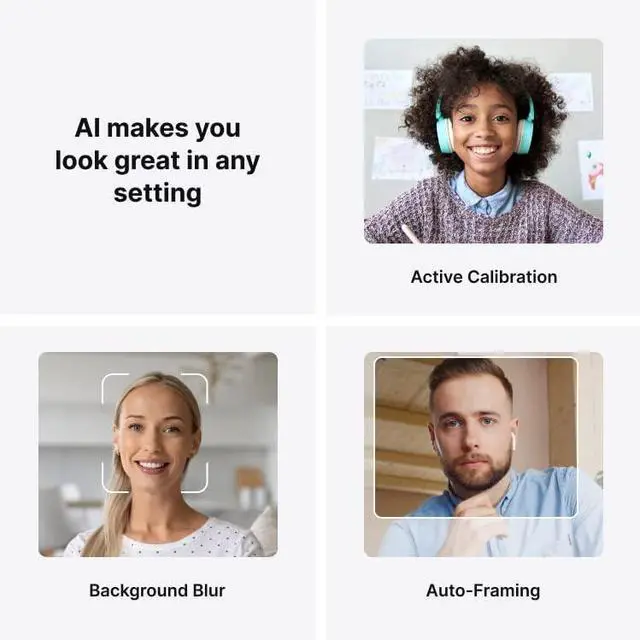 Alt view image 5 of 6 - 4K Webcam: Studio-Quality Webcam Powered by AI. Look Great on Every Video Call. Compatible with Mac and PC (Atomic Grey)