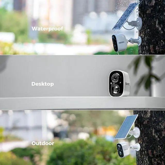 Alt view image 6 of 7 - SOVMIKU 4CG6 Best 2K Solar Security Camera Wireless Outdoor, Battery Powered Camera, Easy to Setup, Motion Detection, Two Way Audio, Audible Flashlight Alarm,2.4GHz Wi-Fi, Color Night Vision, SD Slot