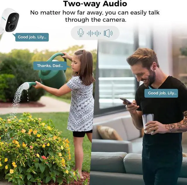 Alt view image 5 of 7 - SOVMIKU 4CG6 Best 2K Solar Security Camera Wireless Outdoor, Battery Powered Camera, Easy to Setup, Motion Detection, Two Way Audio, Audible Flashlight Alarm,2.4GHz Wi-Fi, Color Night Vision, SD Slot