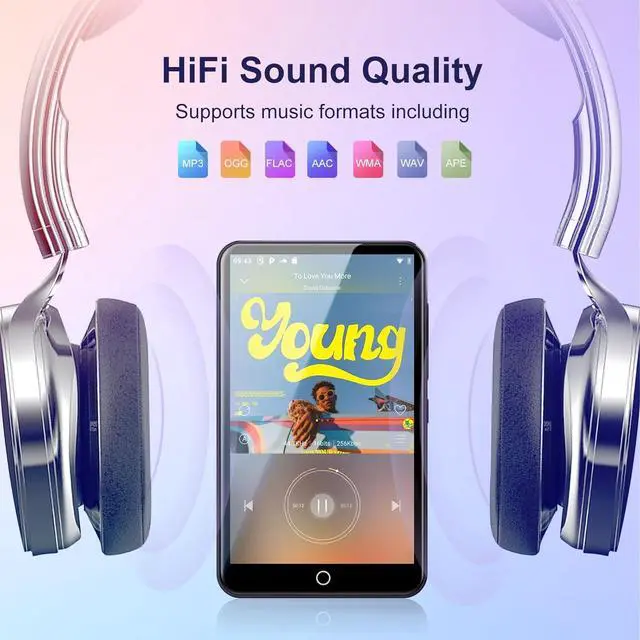 Alt view image 4 of 7 - 80GB MP3 Player with Bluetooth and WiFi, Android MP3 & MP4 Players with 4" Touchscreen and Speaker, 2000mAh Spotify Music Player with Spotify Kids, Audible,  Music, Play Store (Purple)