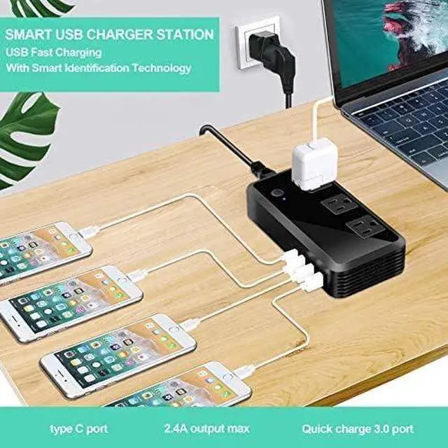 Alt view image 6 of 7 - 2300W Voltage Converter 220V to 110V Universal Travel Adapter/Power Converte with 3 USB Ports 3 AC Outlets 1 Type-C in EU/UK/AU/US/IT/South Africa More Than 150 Countries Over The World (Black)