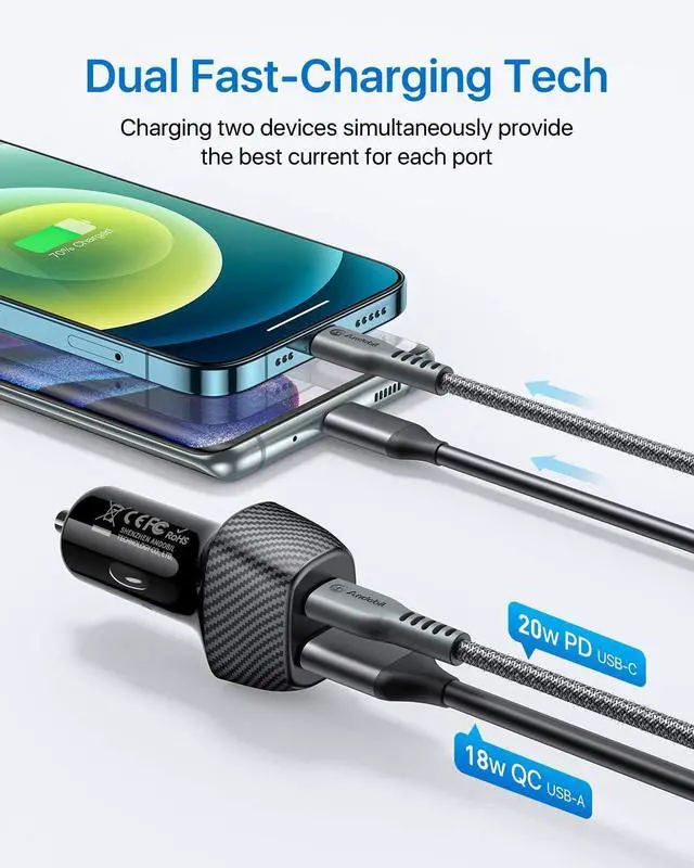 Alt view image 7 of 7 - 15in Wireless Car Charger, [Upgraded Secure Chip] Qi Car Cup Phone Mount with Adapter Adjustable Gooseneck Cup Holder Charger Compatible with iPhone 14 13 12 Pro Max S22 S21