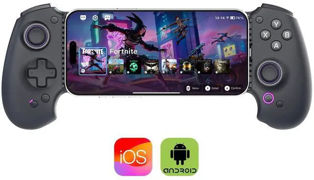 Main image of S9 Full-Size Gaming Phone Controller for iPhone 15/16, iPad 6/7 and Android Phone Tablet,Bluetooth and Type-C Mobile Gamepad with App, for Roblox, Genshin Impact, Call of Duty, Hall Joystick &Trigger