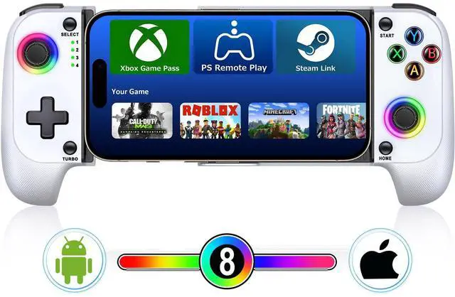 Main image of Mobile Game Controler for iPhone/Android, Wireless Phone Controler Support Phone Case Gaming Controler Suitable for Xbox Game Pass, PlayStation,Steam Link, Roblox, Call of Duty Not for Sony PSP Games