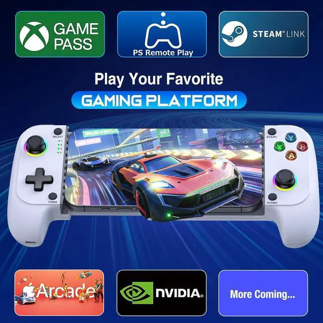 Alt view image 2 of 7 - Mobile Game Controler for iPhone/Android, Wireless Phone Controler Support Phone Case Gaming Controler Suitable for Xbox Game Pass, PlayStation,Steam Link, Roblox, Call of Duty Not for Sony PSP Games