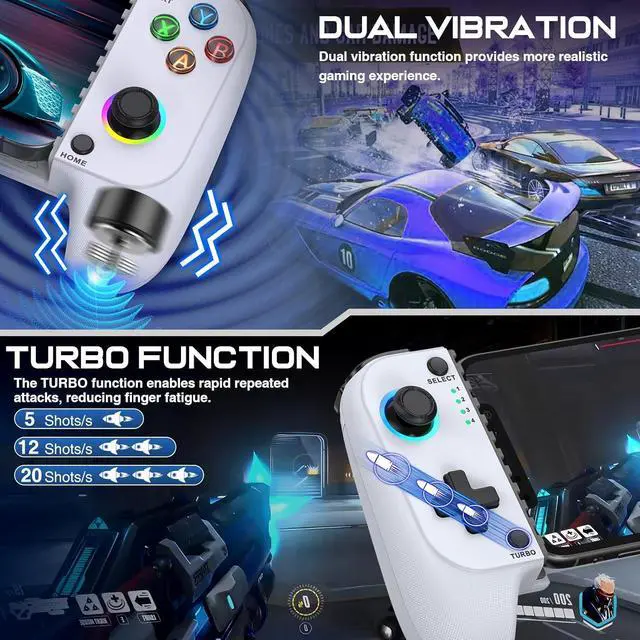 Alt view image 6 of 7 - Mobile Game Controler for iPhone/Android, Wireless Phone Controler Support Phone Case Gaming Controler Suitable for Xbox Game Pass, PlayStation,Steam Link, Roblox, Call of Duty Not for Sony PSP Games