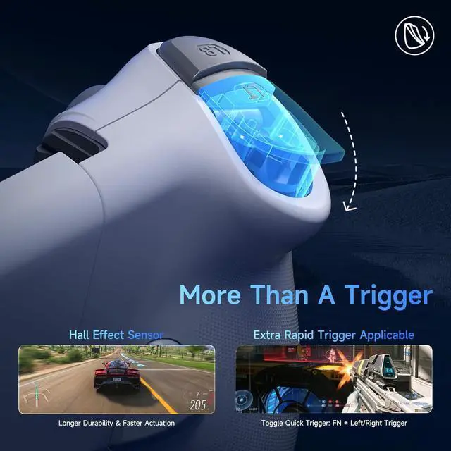 Alt view image 5 of 7 - M15 Mobile Gaming Controller for Android/iPhone 15 Series(USB-C),Android Controller with Hall Trigger/Joysticks,Phone Controller for Play Minecraft,COD