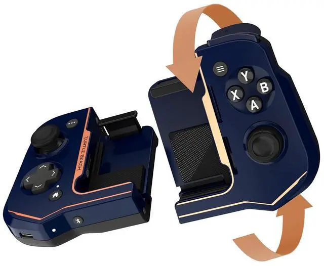 Alt view image 5 of 7 - Turtle Beach Atom Mobile Game Controller with Bluetooth for Cloud Gaming on iPhone with Compact Shape, Console Style Controls & Low Latency Bluetooth  Cobalt Blue