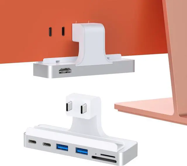 Main image of USB C Hub, 7-in-1 Adapter, USB-C 10Gbps, USB-A 5Gbps, Card Readers 104MB/s, HDMI 4K@60Hz, Compatible with iMac 24-inch 2024/2023/2021 M4/M3/M1
