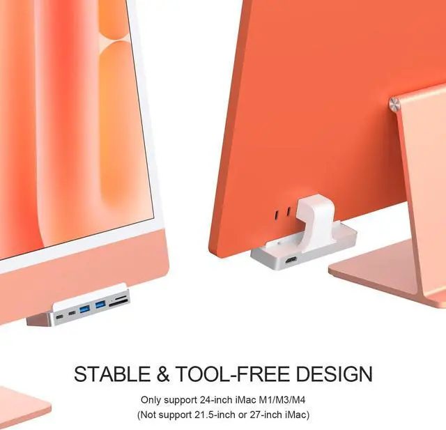 Alt view image 7 of 7 - USB C Hub, 7-in-1 Adapter, USB-C 10Gbps, USB-A 5Gbps, Card Readers 104MB/s, HDMI 4K@60Hz, Compatible with iMac 24-inch 2024/2023/2021 M4/M3/M1