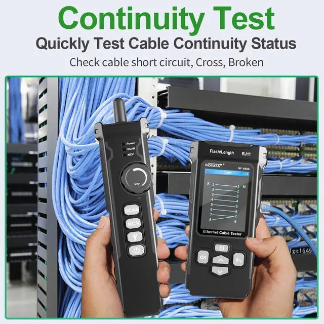 Alt view image 6 of 7 - NF-8506 Network Cable Tester with IP Scan, TDR CAT5 CAT6 Ethernet Cable Tester, PoE PingTest, Network Rate Test, Port Flashing, Network Tester Cable Toner for RJ11 RJ45