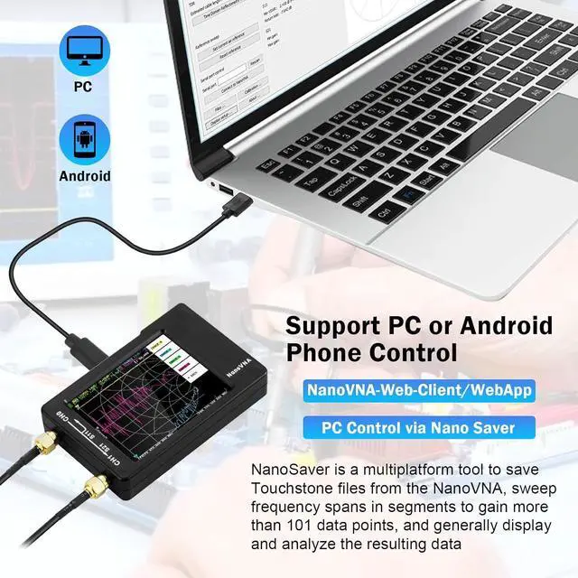 Alt view image 6 of 7 - NanoVNA-H Vector Network Analyzer 10KHz -1.5GHz Latest HW Version 3.6 | HF VHF UHF Antenna Analyzer Ham Radio (NANOVNA-H with 32GB SD Card)