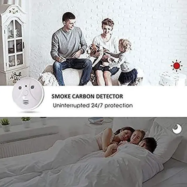 Alt view image 4 of 6 - 3 Pack Combination Smoke and Carbon Monoxide Detector Battery Operated, Travel Portable Photoelectric Fire&Co Alarm for Home, Kitchen