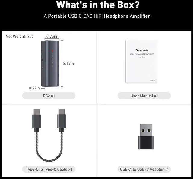 Alt view image 7 of 7 - Audio DS2 USB C to AUX Headphone Amp DAC Dongle 3.5mm Jack Audio Portable Amplifier Dual Output DSD256 4.4mm Balanced High Resolution CS43131 for iPhone 15 Pro Max Plus iPad Android Phone
