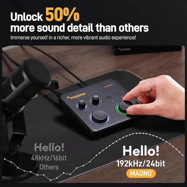 Alt view image 2 of 7 - USB Audio Interface for PC: Interface with XLR Input 24-bit/192kHz Routing Software LOOPBACK ASIO Driver for Recording Music, Home-Studio, Guitar, Podcast, Streaming, DAW(PS22 Lite Black)