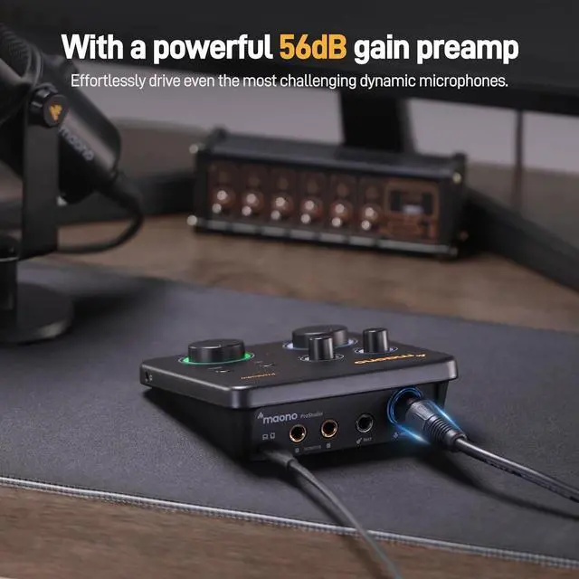 Alt view image 3 of 7 - USB Audio Interface for PC: Interface with XLR Input 24-bit/192kHz Routing Software LOOPBACK ASIO Driver for Recording Music, Home-Studio, Guitar, Podcast, Streaming, DAW(PS22 Lite Black)