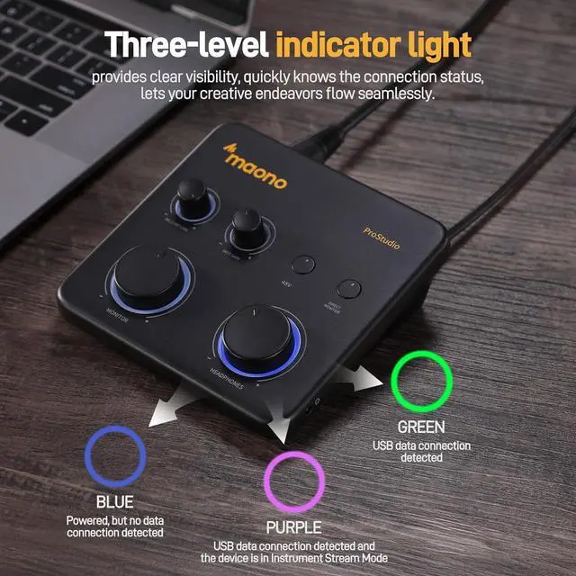 Alt view image 6 of 7 - USB Audio Interface for PC: Interface with XLR Input 24-bit/192kHz Routing Software LOOPBACK ASIO Driver for Recording Music, Home-Studio, Guitar, Podcast, Streaming, DAW(PS22 Lite Black)