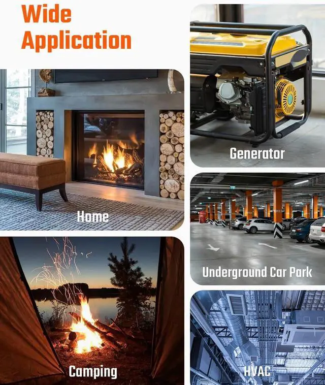 Alt view image 6 of 7 - CT-580 Portable Carbon Monoxide Detector, Rechargeable CO Detector with Vibration, Visual & Audible Alarms, 0-1000PPM, TFT Color Display for Home, Camping, Travel, Industrial & Professional Use