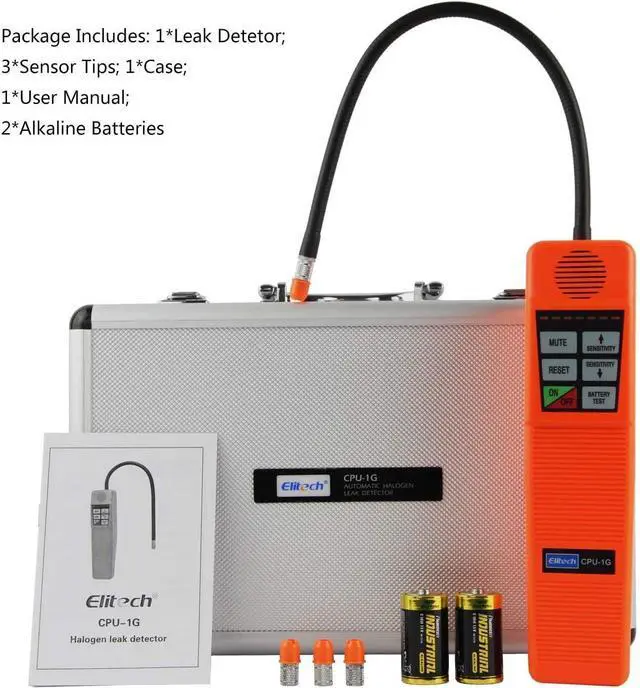 Alt view image 3 of 7 - Elitech CPU-1G HVAC Leak Detector Halogen Gas Tester HVAC Refrigerant AC Sniffer R22 R410A R134A
