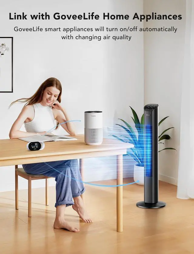 Alt view image 2 of 7 - Smart Air Quality Monitor with PM2.5, WiFi, Temperature & Humidity Sensors, LED Display, 2s Refresh, 2-Year Data Storage, for Home & Office