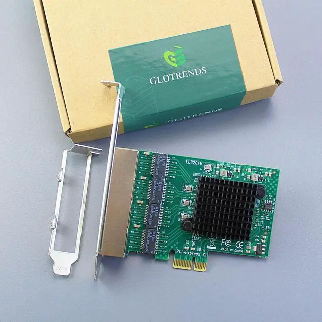 Alt view image 6 of 7 - LE8204 4-Port Gigabit PCIe Ethernet Network Card, 4 x RTL8111H Chip, 4 x RJ45 LAN Port, PCIe X1 Installation