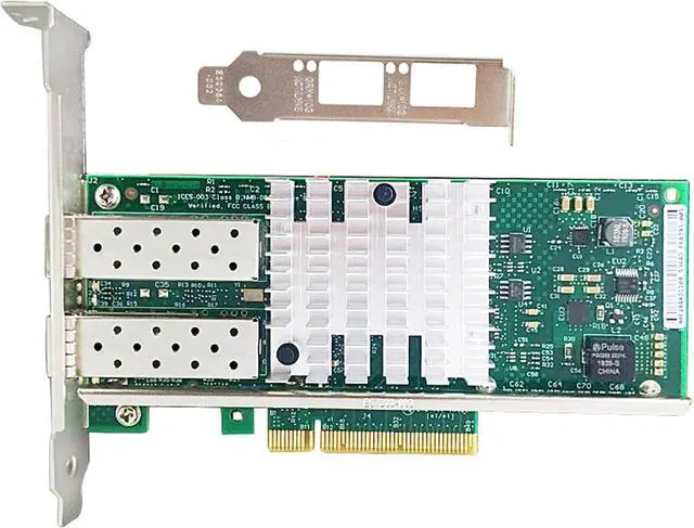 Main image of 10Gb Network Card Dual SFP+ Ports PCIEx8 Ethernet Converged Server Compatible  X520-DA2 82599ES Chip Support Windows 7/8/10/11/Visa,Server/Linux/VMware