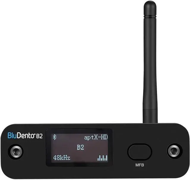 Alt view image 2 of 7 - B2 aptX HD, LDAC Hi-Fi Bluetooth 5.1 Audio Receiver,Bluetooth Adapter with ESS DAC, Analog Stereo RCA Output, Enhanced Working Range,OLED Display, Digital Coaxial & Optical Outputs
