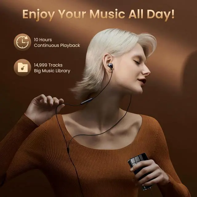 Alt view image 7 of 7 - H2 HiFi MP3 Player with Bluetooth 5.2, Lossless DSD FLAC Player, Digital Audio Player Hi Res Portable Music DAP Player with 64GB Micro SD Card, Support Up to 256GB