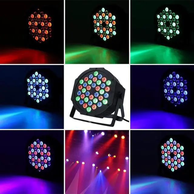 Alt view image 2 of 7 - Dj Lights, 6 Pack 36 LED Par Lights Stage Lights with Sound Activated Remote Control & DMX Control, Stage Lighting Uplights for Wedding Club Music Show Christmas Holiday Party Lighting