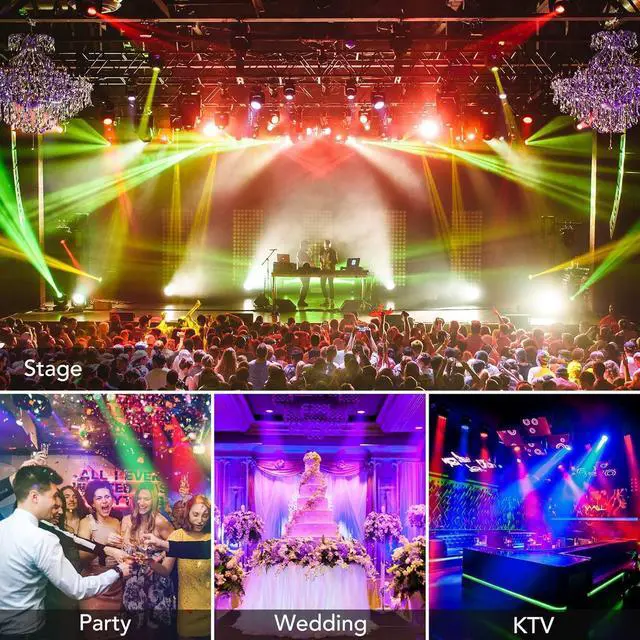 Alt view image 7 of 7 - Dj Lights, 6 Pack 36 LED Par Lights Stage Lights with Sound Activated Remote Control & DMX Control, Stage Lighting Uplights for Wedding Club Music Show Christmas Holiday Party Lighting