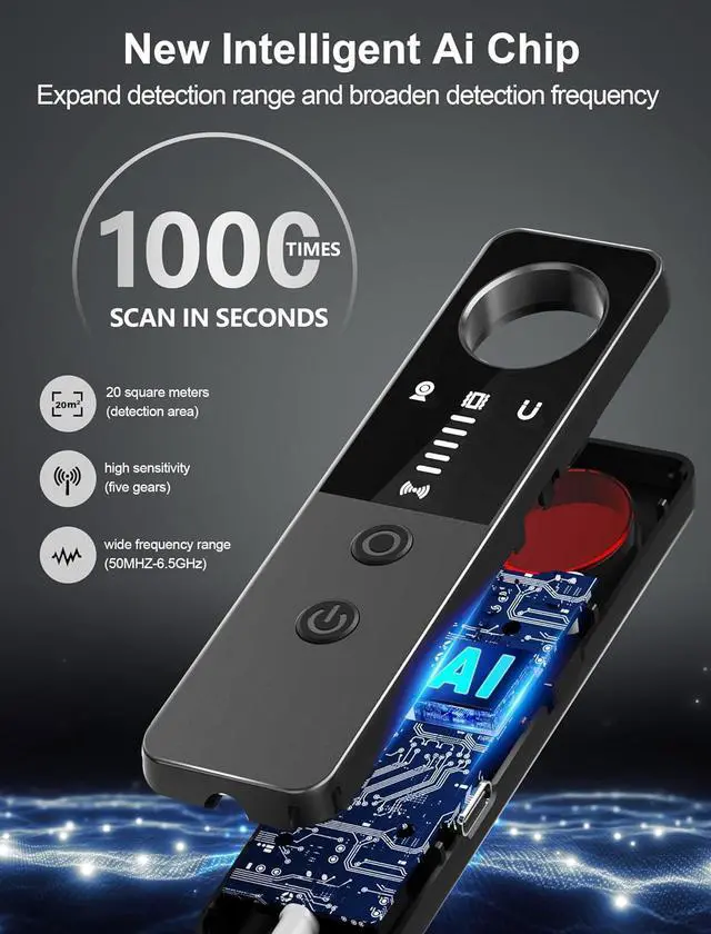 Alt view image 3 of 6 - Hidden Camera Detectors,Hidden Bug&Camera Detectors,GPS Tracker Detector,Finder Hidden Devices&Listening Devices in Travel,Car,Bath,Office,Hotel,Airbnb to Protect Privacy
