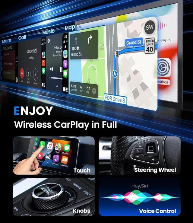 Alt view image 7 of 7 - Wireless CarPlay Adapter 2025 Upgrade Wired CarPlay to Wireless, Mini USB Design for Cars with Built-in Wired Apple CarPlay Plug and Play Easy Use Fast Stable Connection Car Play for iPhone