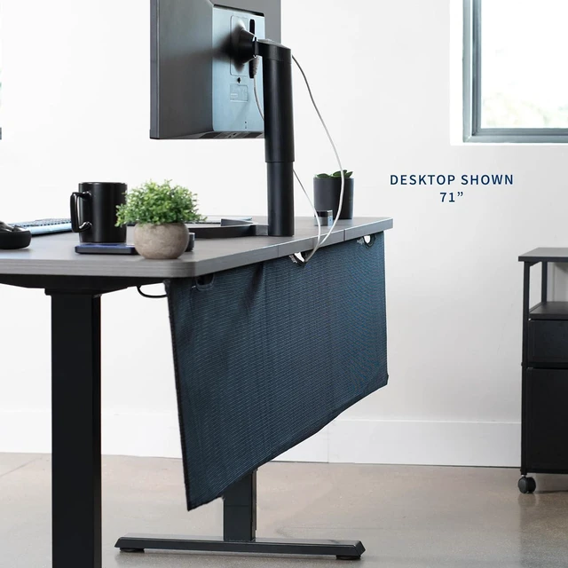 Alt view image 2 of 7 - VIVO Black 71 inch Under Desk Privacy and Cable Management Organizer Sleeve, Wire Hider Kit Panel System, DESK-SKIRT-71
