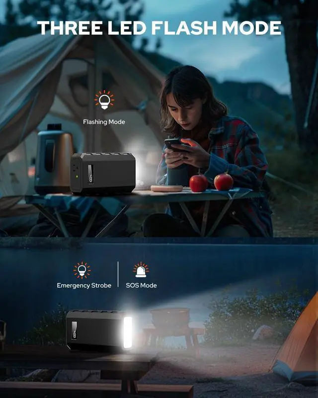 Alt view image 4 of 7 - Portable Power Bank with AC Outlet 65W/110V Portable Laptop Charger with QC3.0 USB*1/USB-C *1 88.8Wh/24000mAh Laptop Power Bank Fast Charging for Camping Travel Home Power Backup